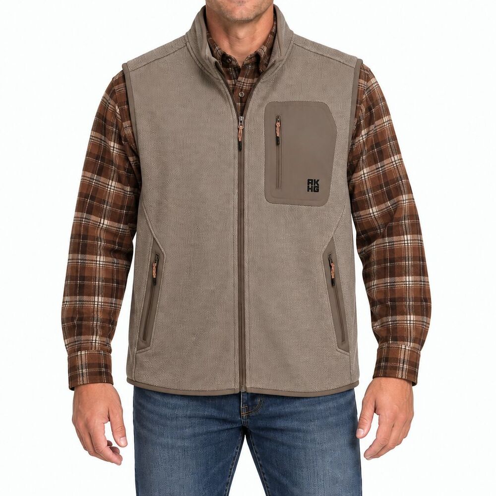 Duluth Trading AKHG Graveltec Vest Mens XL Heathered Micro Fleece Insulation NEW